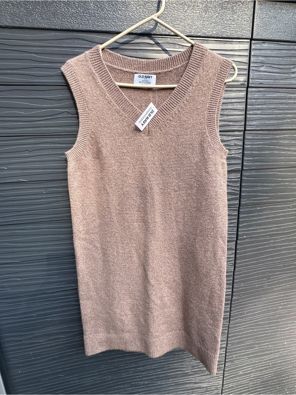 Old Navy Sleeveless V-Neck Sweater Dress — Brown Taupe